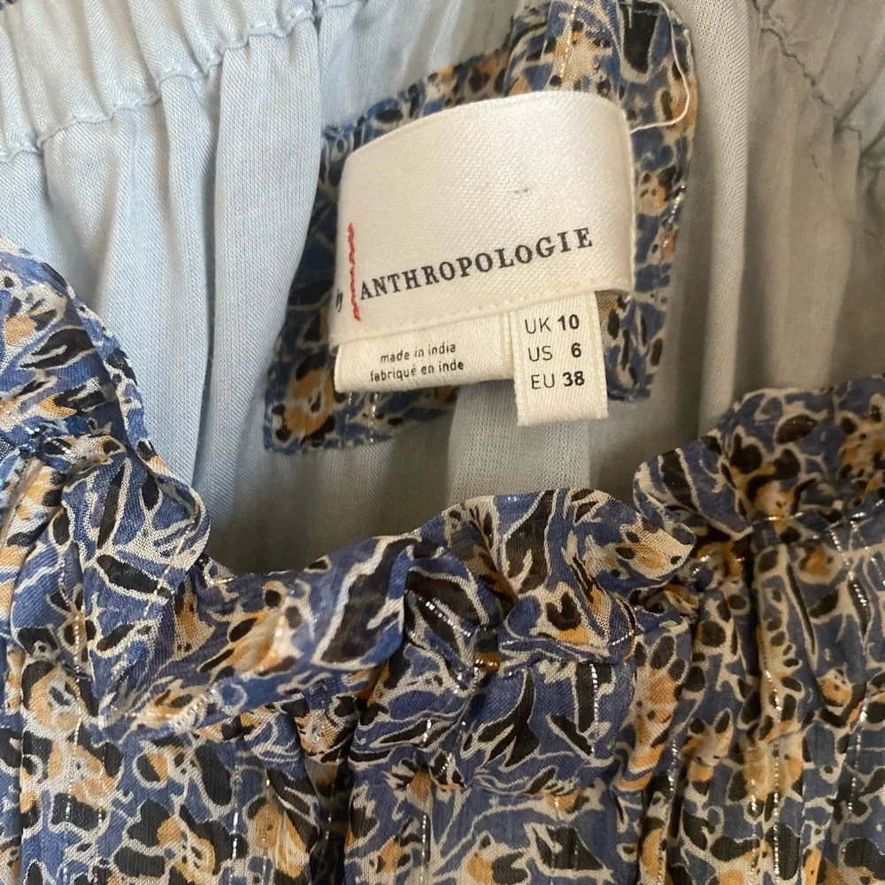 Anthropologe Dress Size 6 Peasant Off the Shoulder Midi Dress NWOT - Picture 4 of 12